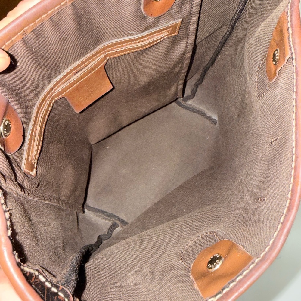 Gucci Dark Brown Monogram Bucket Bag - Picture 6 of 8